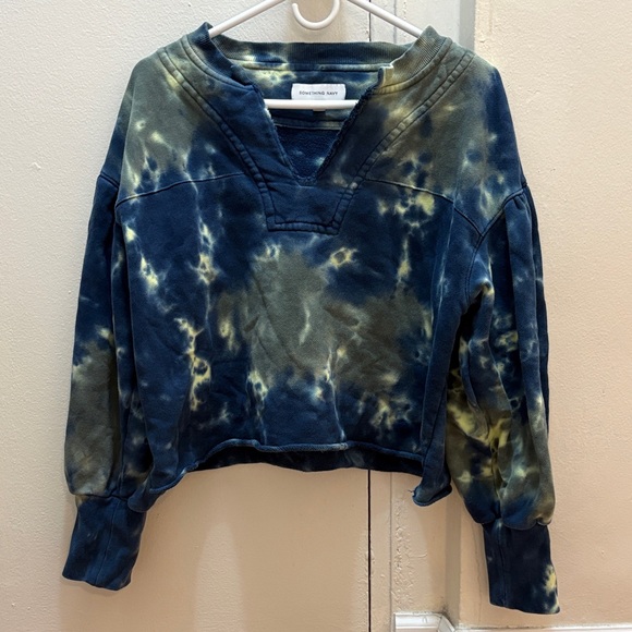Something Navy Tops - Something Navy Discontinued Blue and Green Tie-Dye Sweatshirt Size Medium